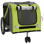Remolque de bicicleta mascotas hierro tela Oxford verde gris