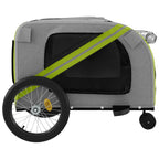 Remolque de bicicleta mascotas hierro tela Oxford verde gris