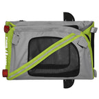 Remolque de bicicleta mascotas hierro tela Oxford verde gris