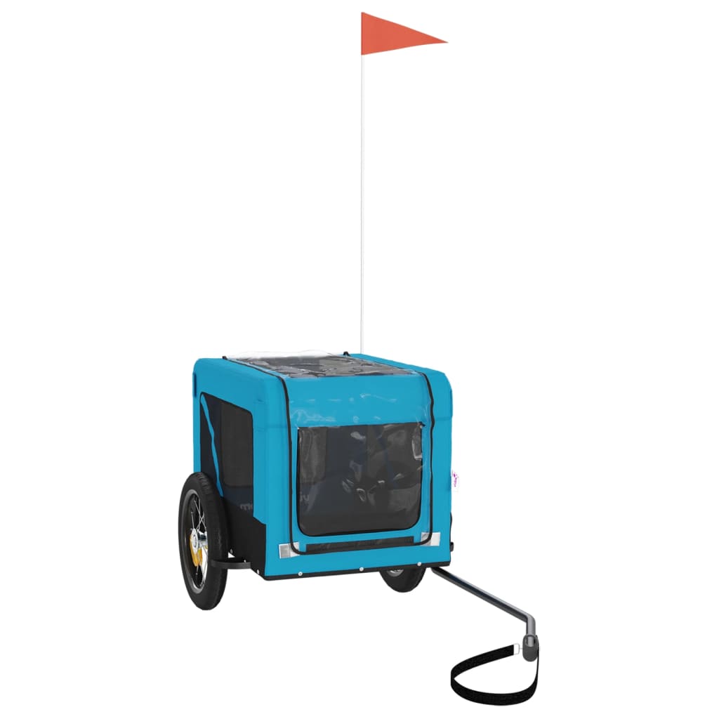 Remolque de bicicleta mascotas hierro tela Oxford azul negro