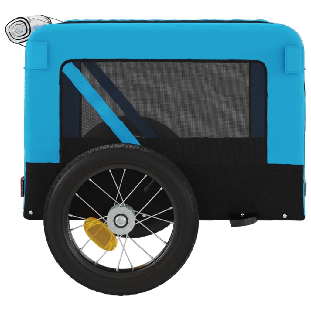 Remolque de bicicleta mascotas hierro tela Oxford azul negro