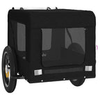 Remolque de bicicleta mascotas hierro tela Oxford negro
