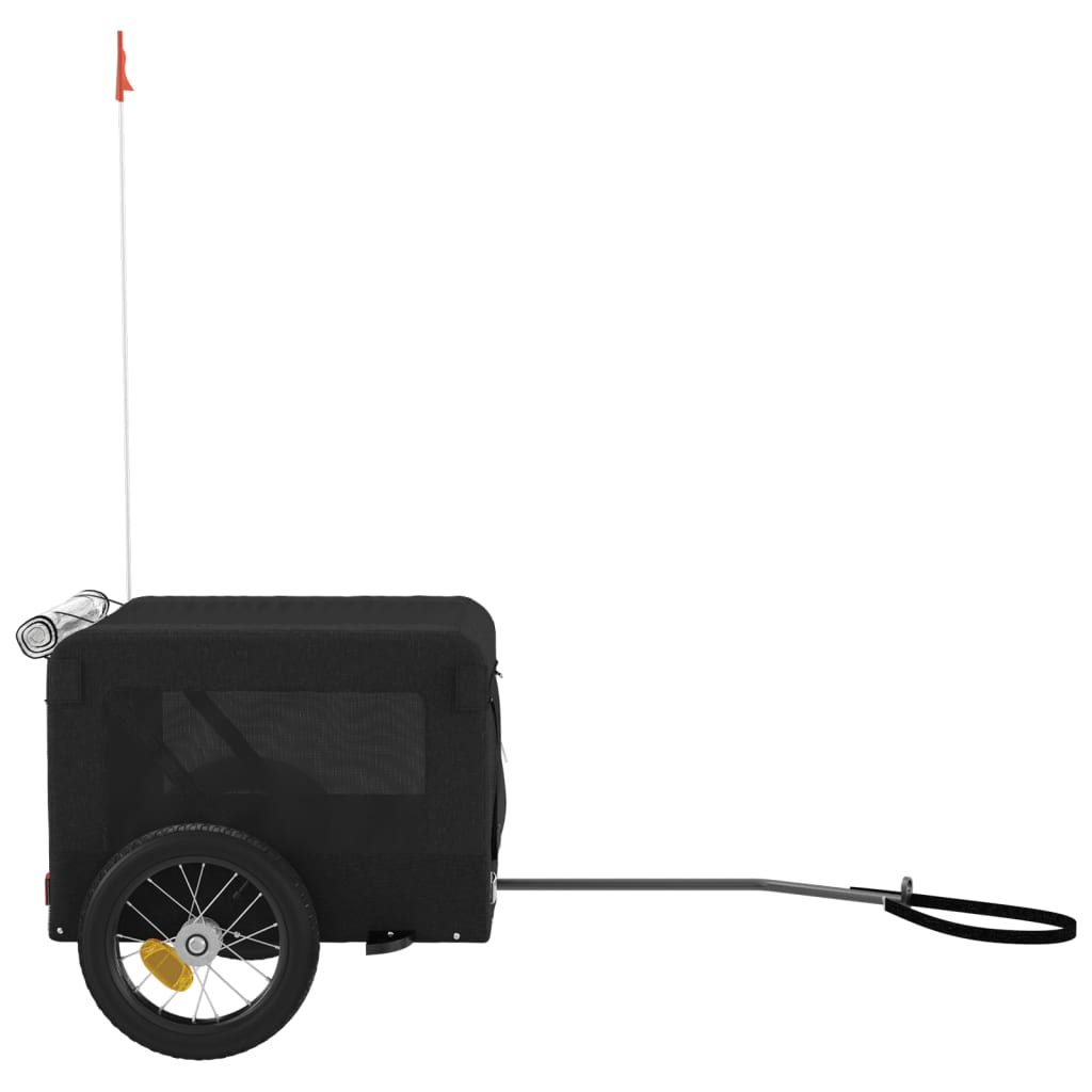 Remolque de bicicleta mascotas hierro tela Oxford negro