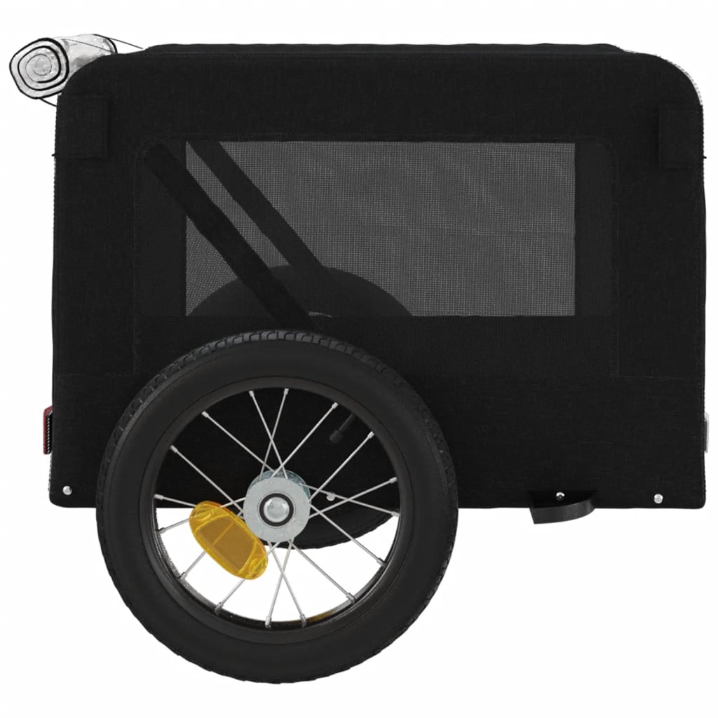 Remolque de bicicleta mascotas hierro tela Oxford negro