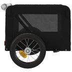 Remolque de bicicleta mascotas hierro tela Oxford negro