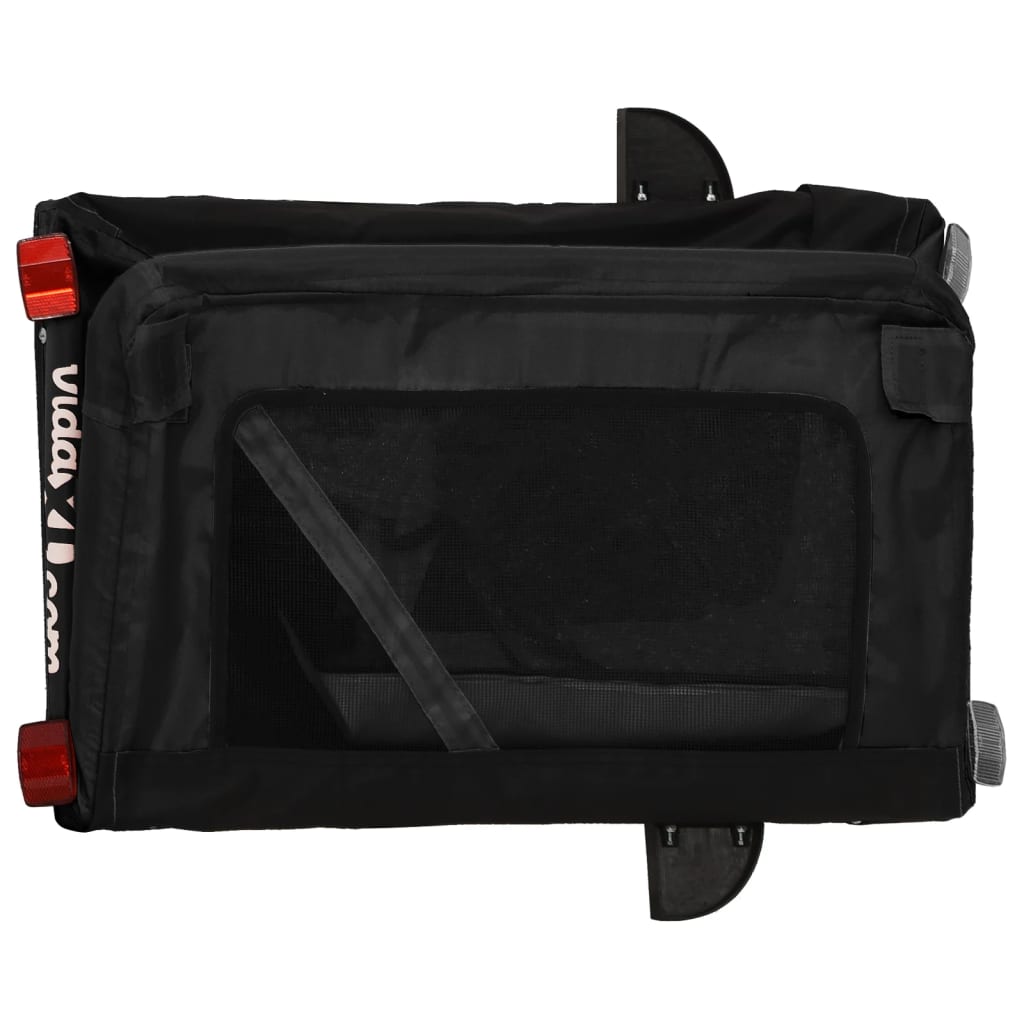 Remolque de bicicleta mascotas hierro tela Oxford negro