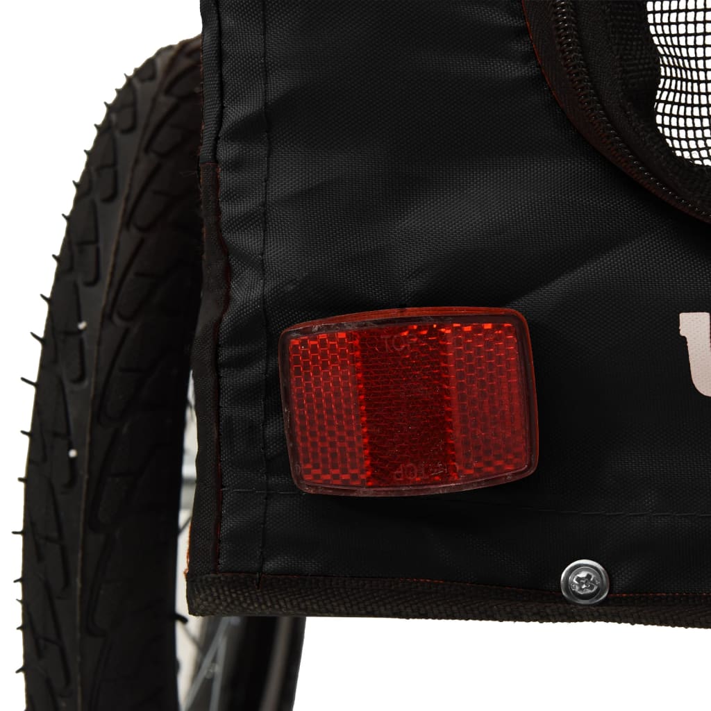 Remolque de bicicleta mascotas hierro tela Oxford negro
