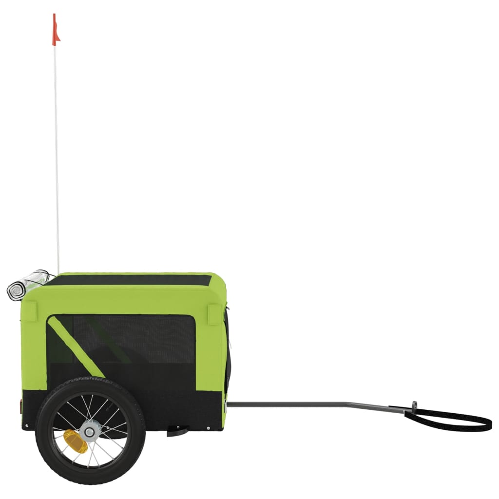 Remolque de bicicleta mascotas hierro tela Oxford verde negro