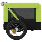 Remolque de bicicleta mascotas hierro tela Oxford verde negro