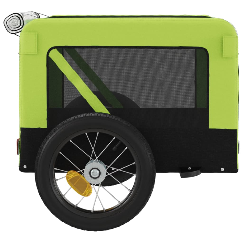 Remolque de bicicleta mascotas hierro tela Oxford verde negro