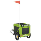 Remolque de bicicleta mascotas hierro tela Oxford verde negro