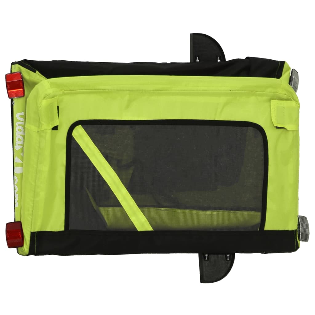 Remolque de bicicleta mascotas hierro tela Oxford verde negro