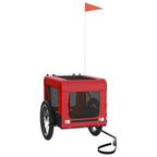 Remolque de bicicleta mascotas hierro tela Oxford rojo negro