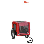 Remolque de bicicleta mascotas hierro tela Oxford rojo negro