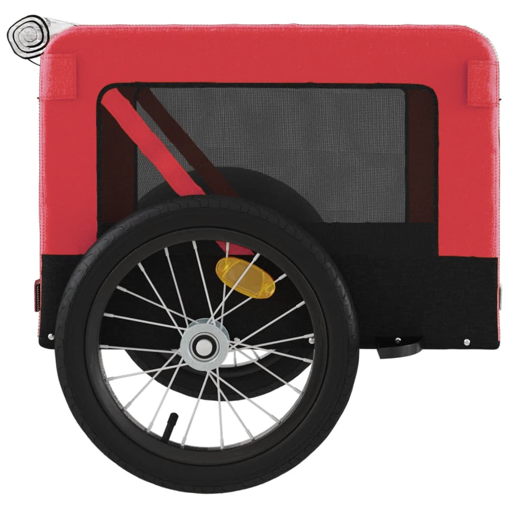 Remolque de bicicleta mascotas hierro tela Oxford rojo negro