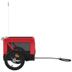 Remolque de bicicleta mascotas hierro tela Oxford rojo negro