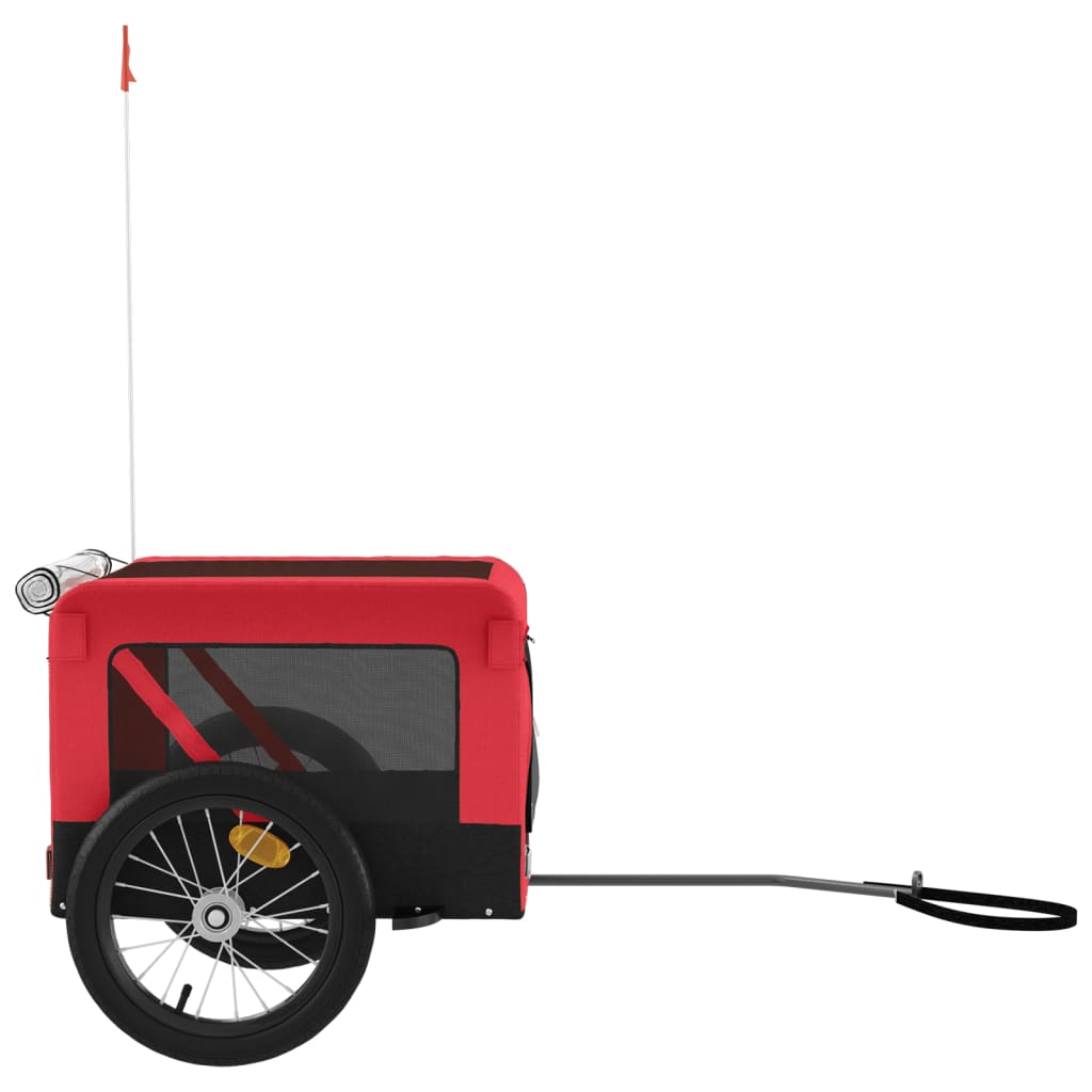 Remolque de bicicleta mascotas hierro tela Oxford rojo negro