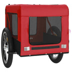 Remolque de bicicleta mascotas hierro tela Oxford rojo negro
