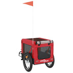 Remolque de bicicleta mascotas hierro tela Oxford rojo negro