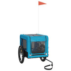 Remolque de bicicleta mascotas hierro tela Oxford azul negro