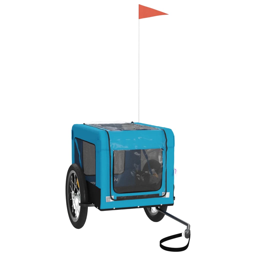 Remolque de bicicleta mascotas hierro tela Oxford azul negro
