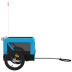 Remolque de bicicleta mascotas hierro tela Oxford azul negro