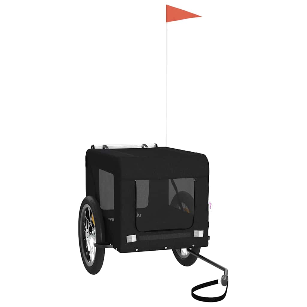 Remolque de bicicleta mascotas hierro tela Oxford negro