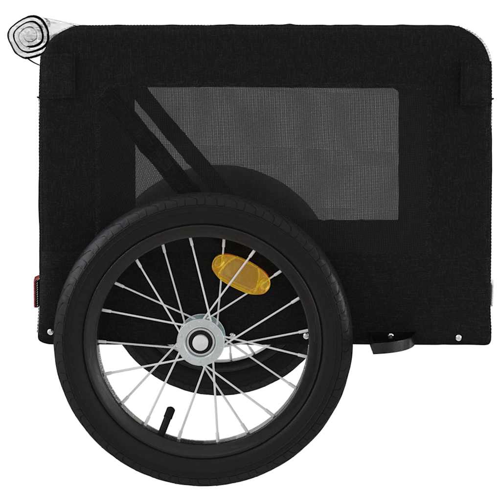 Remolque de bicicleta mascotas hierro tela Oxford negro