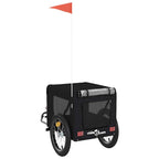 Remolque de bicicleta mascotas hierro tela Oxford negro
