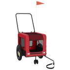 Remolque de bicicleta mascotas hierro tela Oxford rojo negro