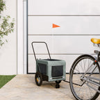 Remolque de bicicleta mascotas hierro tela Oxford gris negro