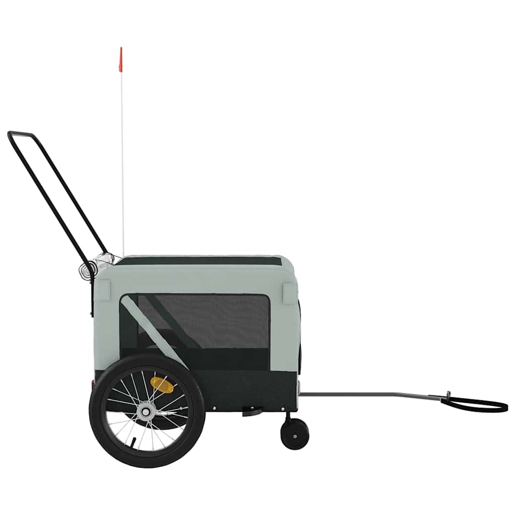 Remolque de bicicleta mascotas hierro tela Oxford gris negro