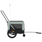 Remolque de bicicleta mascotas hierro tela Oxford gris negro