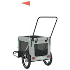 Remolque de bicicleta mascotas hierro tela Oxford gris negro