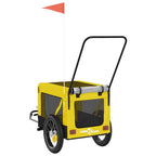 Remolque bicicleta mascotas hierro tela Oxford amarillo negro