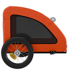 Remolque de bicicleta mascotas hierro tela Oxford naranja