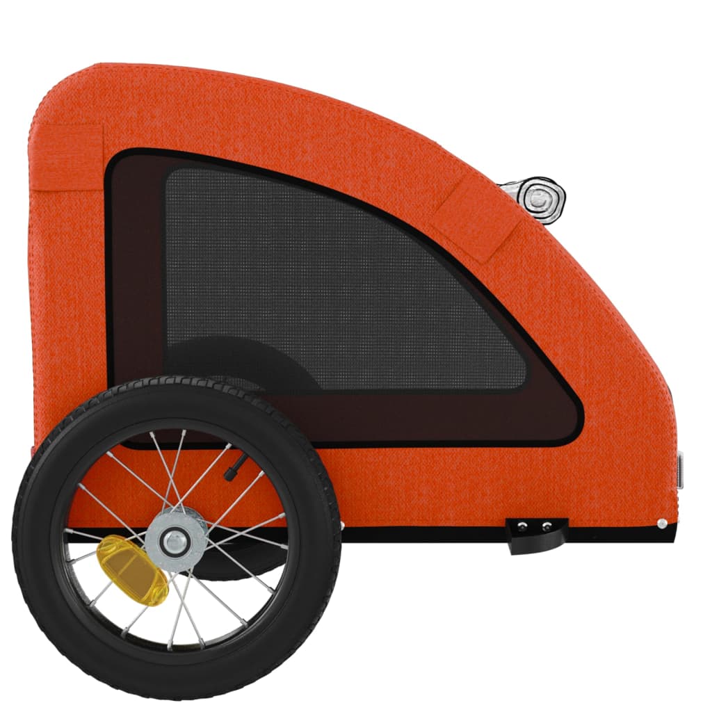 Remolque de bicicleta mascotas hierro tela Oxford naranja