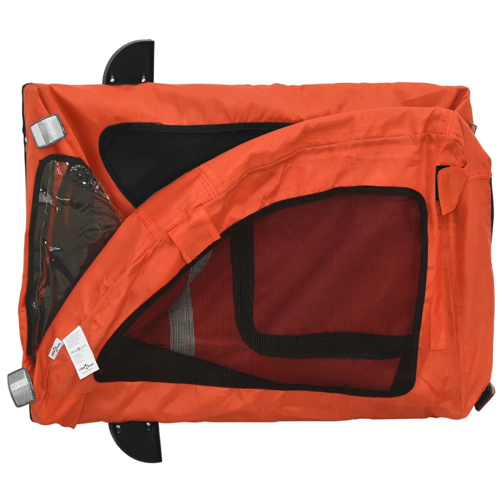 Remolque de bicicleta mascotas hierro tela Oxford naranja
