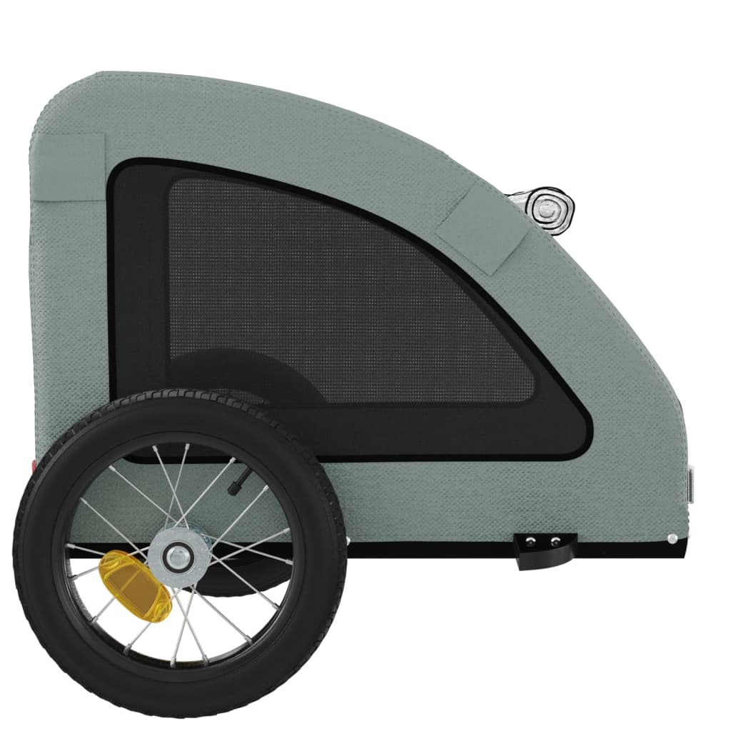 Remolque de bicicleta mascotas hierro tela Oxford gris