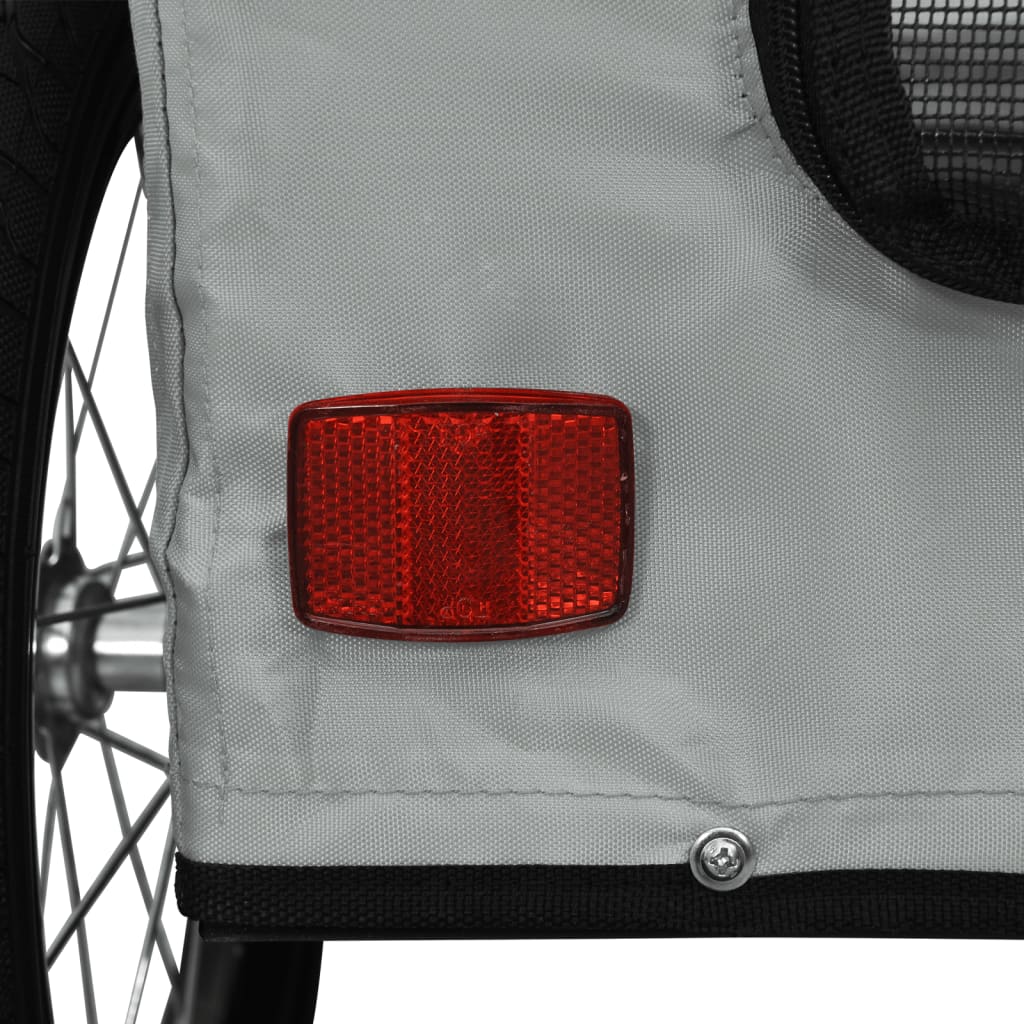 Remolque de bicicleta mascotas hierro tela Oxford gris