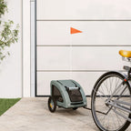 Remolque de bicicleta mascotas hierro tela Oxford gris