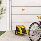 Remolque bicicleta para mascotas hierro tela Oxford negro gris