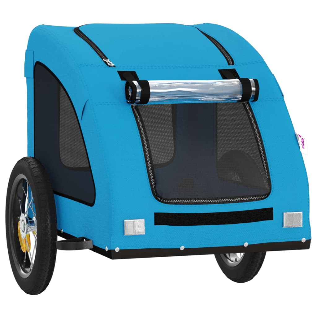 Remolque de bicicleta mascotas hierro tela Oxford azul