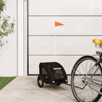 Remolque de bicicleta mascotas hierro tela Oxford negro