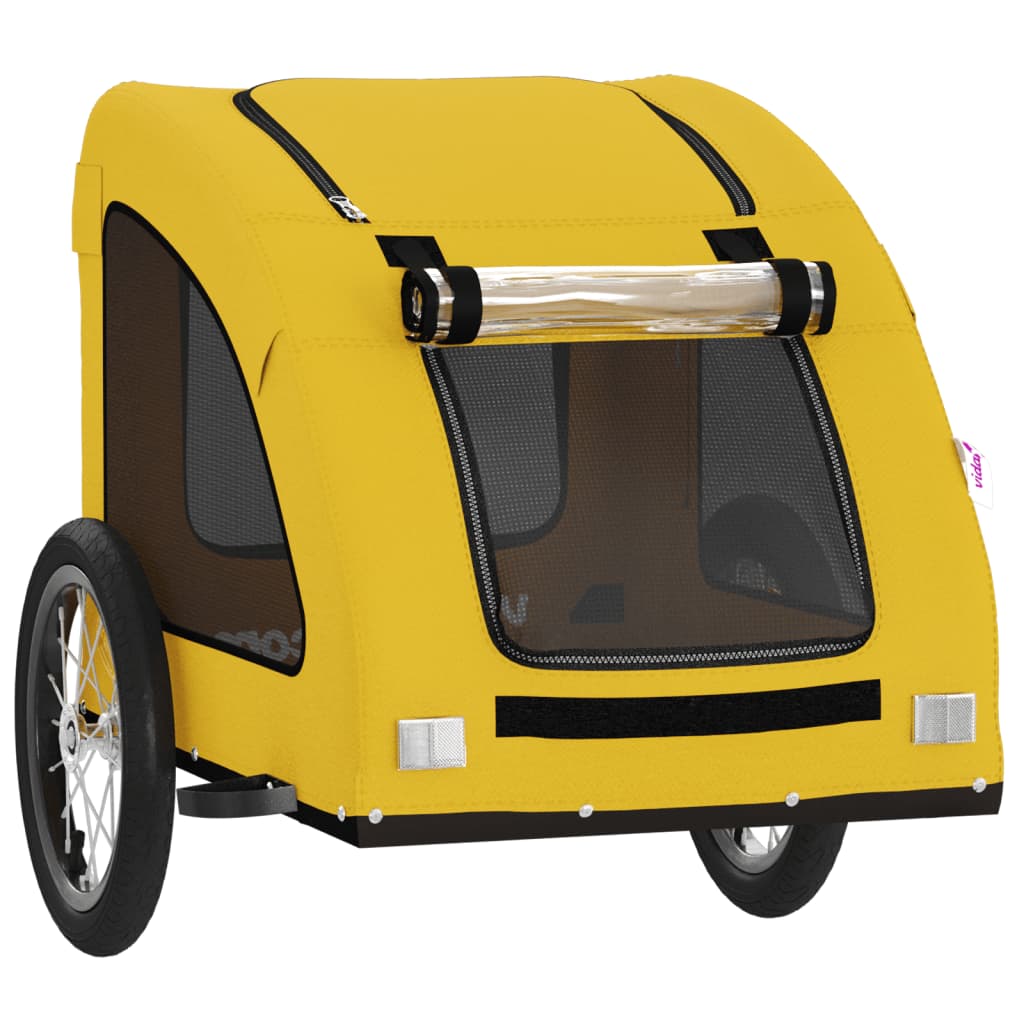 Remolque de bicicleta mascotas hierro tela Oxford amarillo