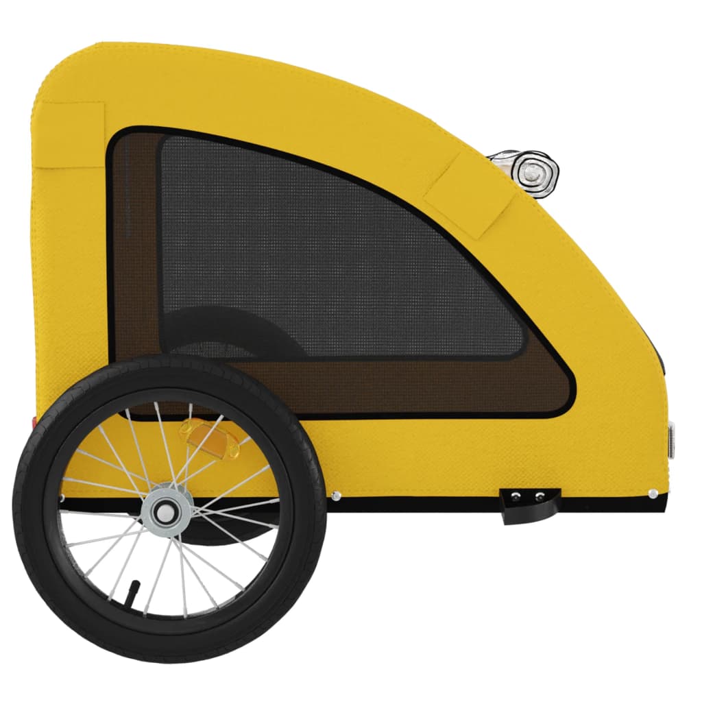 Remolque de bicicleta mascotas hierro tela Oxford amarillo