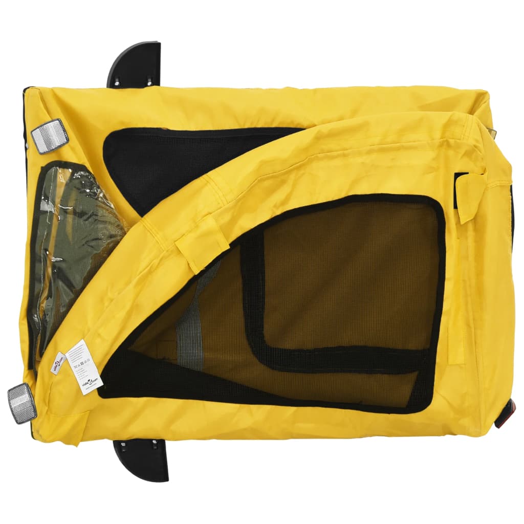 Remolque de bicicleta mascotas hierro tela Oxford amarillo