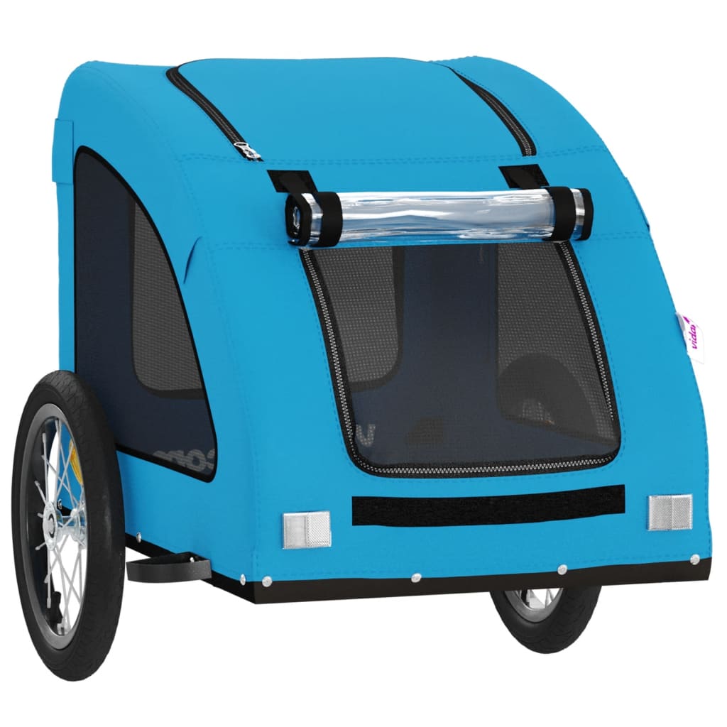Remolque de bicicleta mascotas hierro tela Oxford azul
