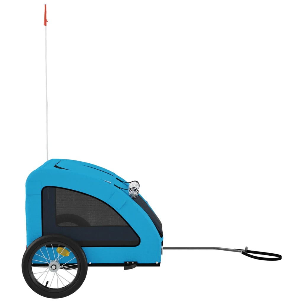 Remolque de bicicleta mascotas hierro tela Oxford azul