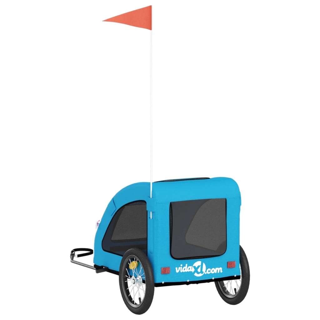 Remolque de bicicleta mascotas hierro tela Oxford azul